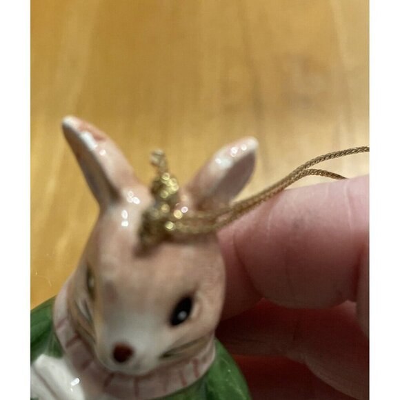 Schmid Country Cousins Christmas Ornaments Set Of 2 Rabbit Mouse Mice Vintage - Picture 4 of 5